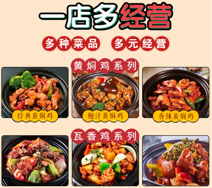 上吉鋪黃燜雞米飯，一店多經(jīng)營，多種菜品，多元經(jīng)營